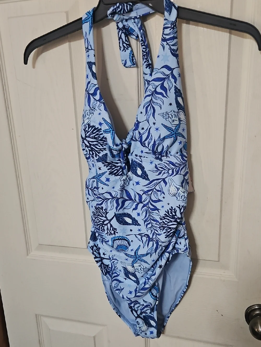 STELLA PARKER BLUE SHORE ONE PIECE SWIMSUIT: TUMMY TONER: NEW WITH TAGS: SIZE M